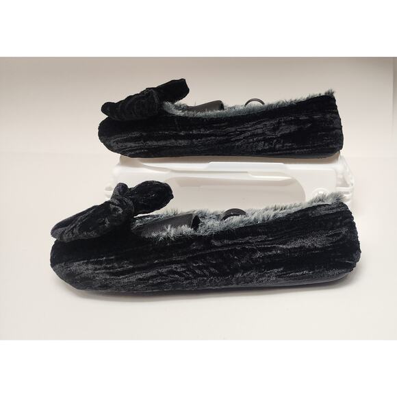 Cabernet Slippers Black/Gray Velvet Size Large  9-10 - Picture 2 of 7